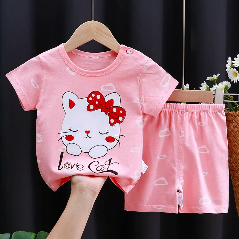 Kids Clothes Set Baby Boy/Girl T-Shirt + Shorts Summer