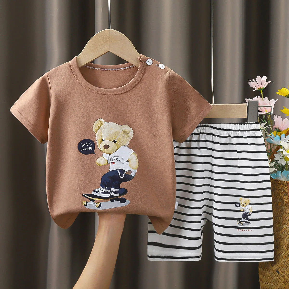 0-4year baby boy Summer Sets cartoon Short sleeve