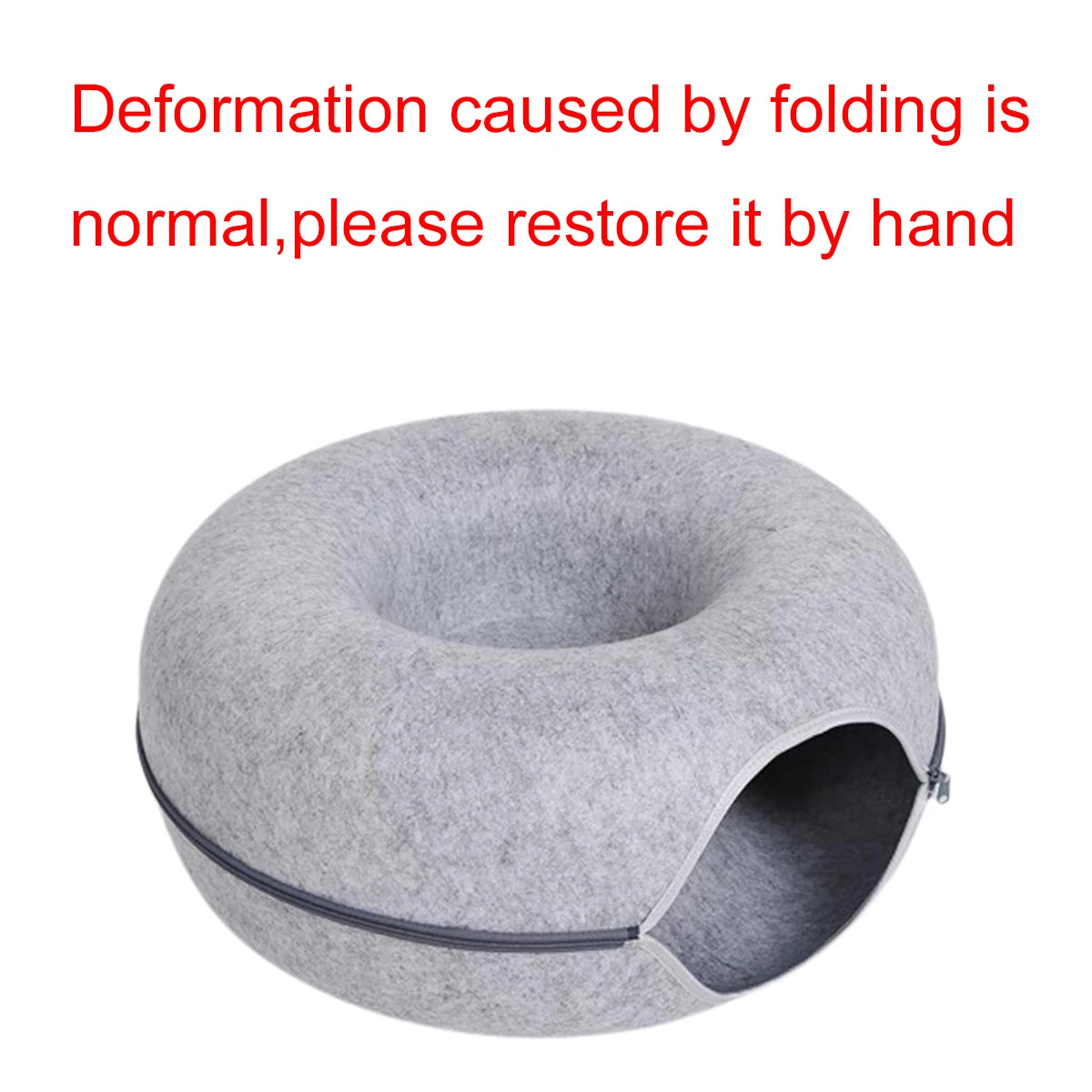 Felt Donut Bed for Cats House With Breather Hole