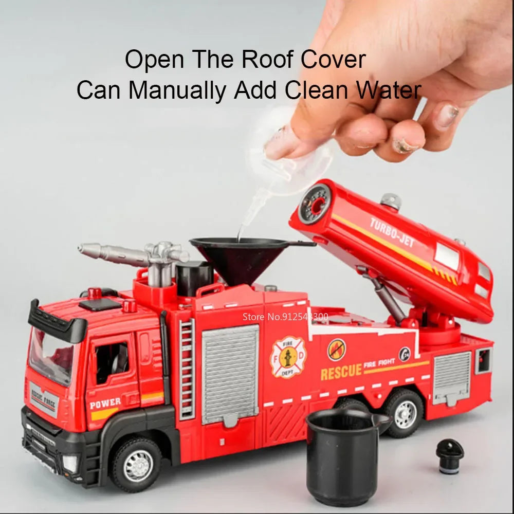 1:32 Scale Water Spray Fire Truck Model Ladder Trucks