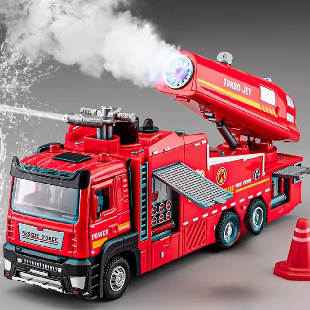 1:32 Scale Water Spray Fire Truck Model Ladder Trucks