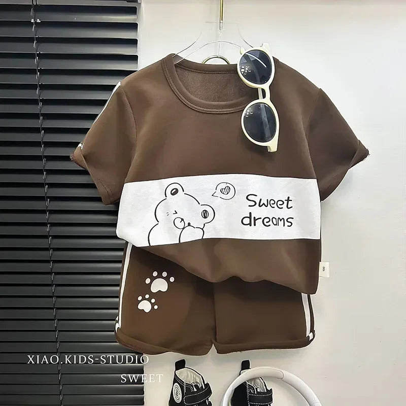 Kids Clothes Cotton Set Short Sleeve Suit Baby Girls