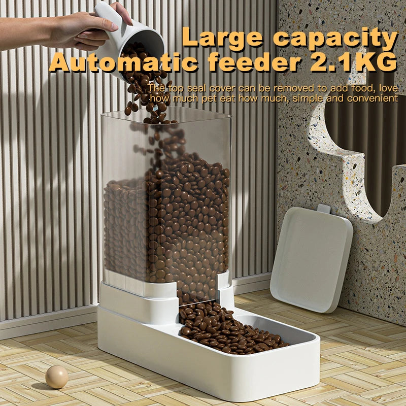 Automatic Cat Feeder & Water Dispenser with Gravity