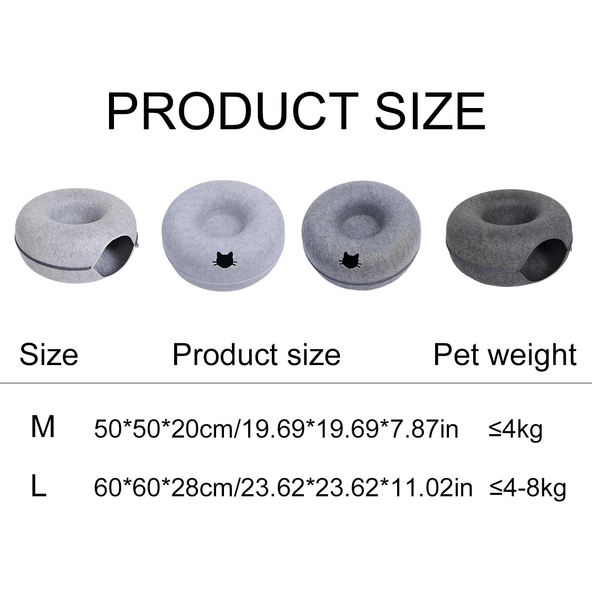 Felt Donut Bed for Cats House With Breather Hole