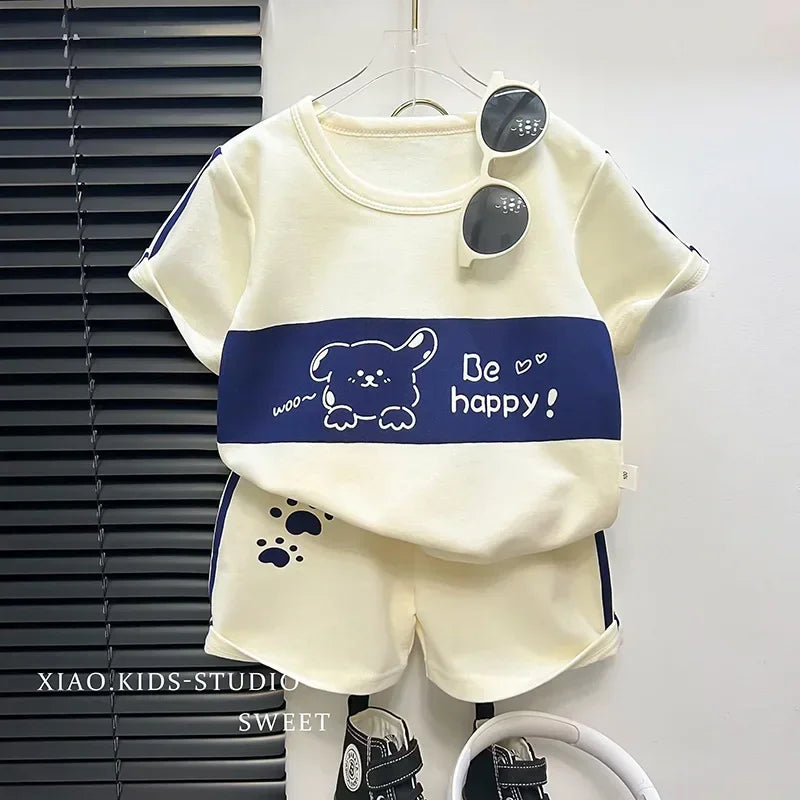 Kids Clothes Cotton Set Short Sleeve Suit Baby Girls