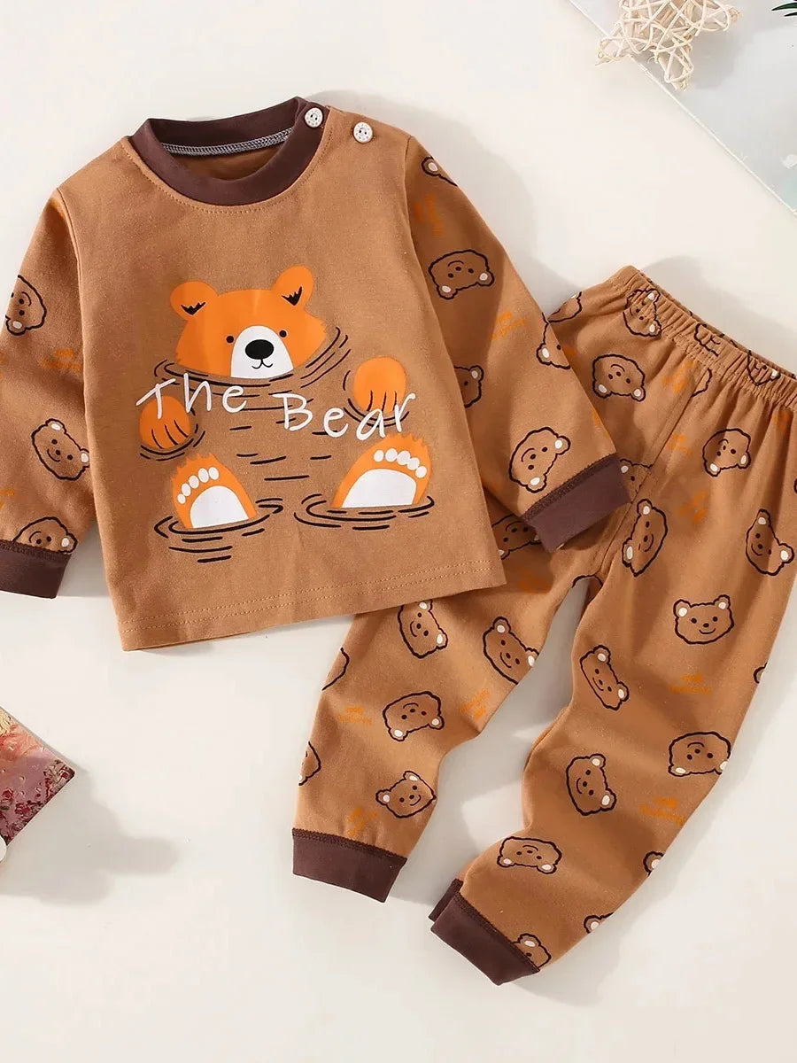 Toddler Boys Underwear Set Cotton Lettering And Bear