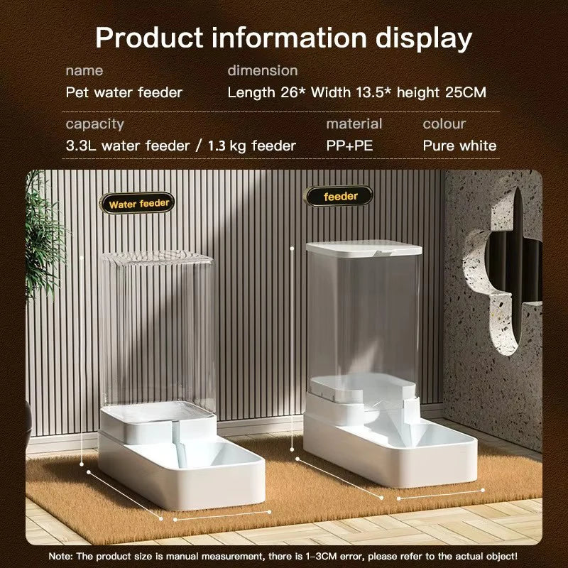 Automatic Cat Feeder & Water Dispenser with Gravity