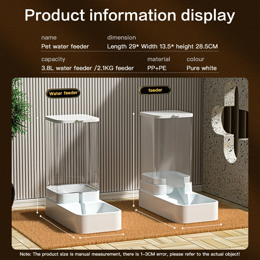 Automatic Cat Feeder & Water Dispenser with Gravity