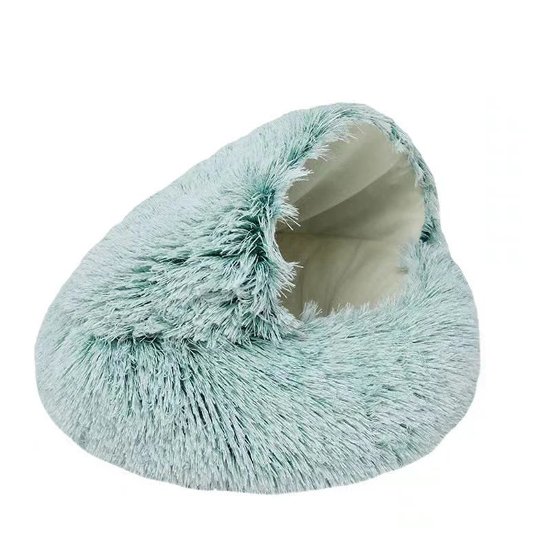 Soft Plush Pet Bed with Cover Round Cat Bed Pet