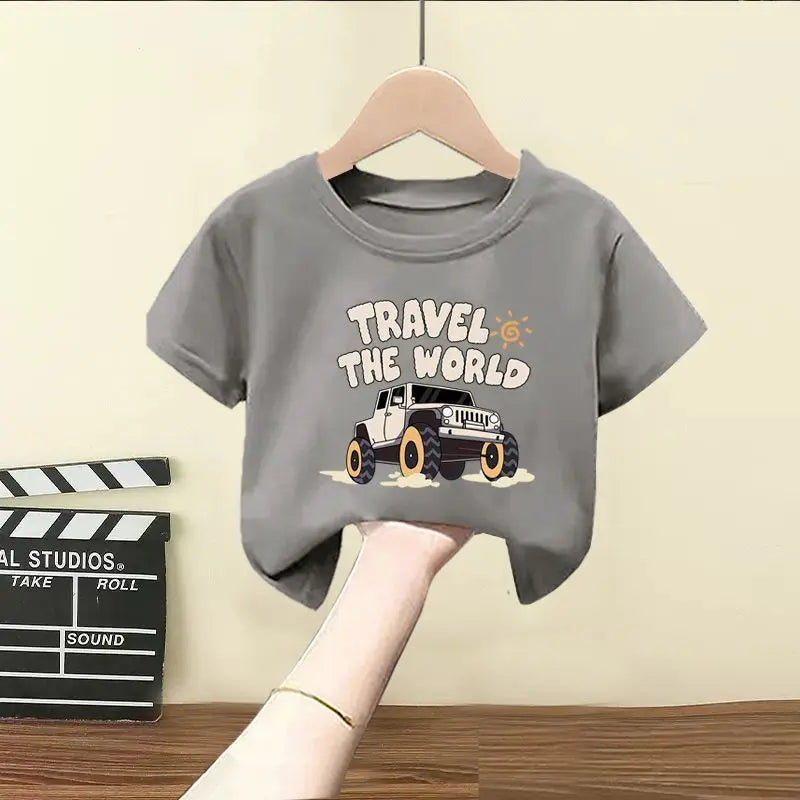 Summer Children Boy Clothes Letter Printed T-Shirts