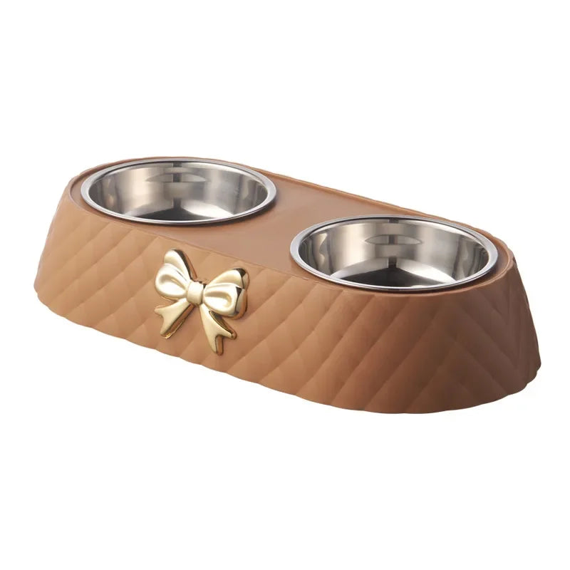 1PC Pet Pet Dog and Cat Food Bowls Bowtie Dog