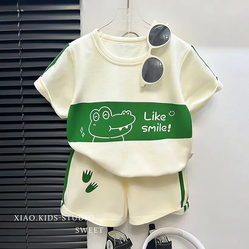 Kids Clothes Cotton Set Short Sleeve Suit Baby Girls
