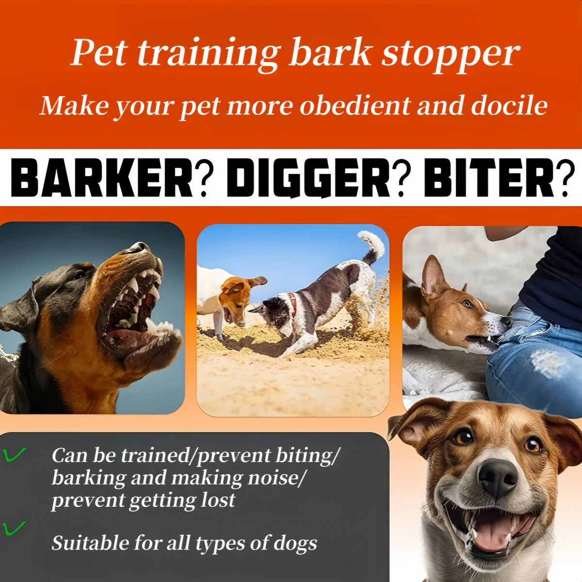 Automatic Anti Barking Dog Collar, Rechargeable