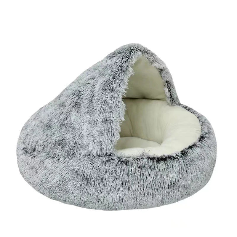 Soft Plush Pet Bed with Cover Round Cat Bed Pet