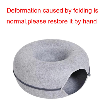 Felt Donut Bed for Cats House With Breather Hole