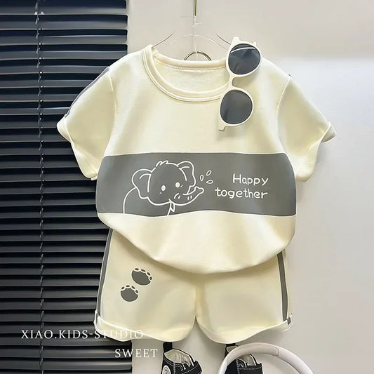 Kids Clothes Cotton Set Short Sleeve Suit Baby Girls
