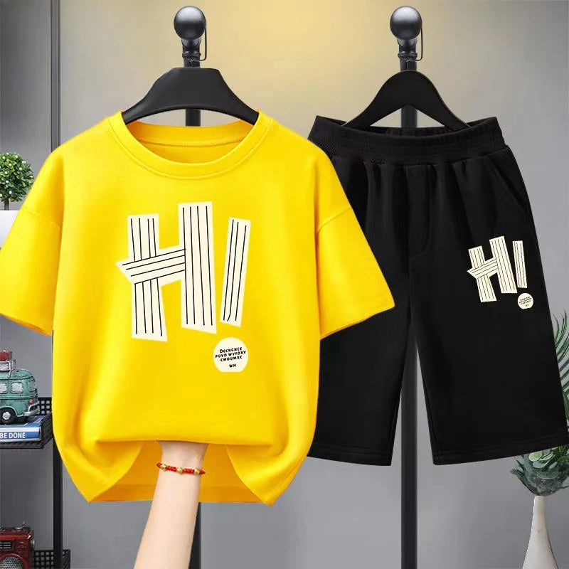 Summer Baby Girls Clothes Set Children Boy Letter
