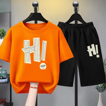 Summer Baby Girls Clothes Set Children Boy Letter