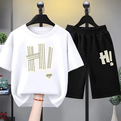 Summer Baby Girls Clothes Set Children Boy Letter