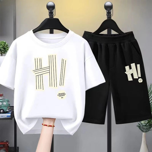 Summer Baby Girls Clothes Set Children Boy Letter