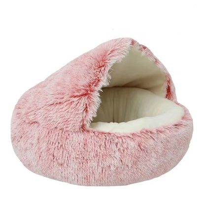 Soft Plush Pet Bed with Cover Round Cat Bed Pet