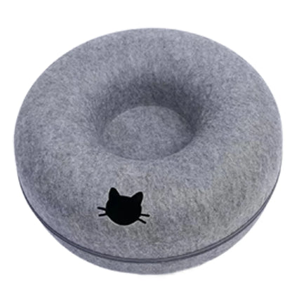 Felt Donut Bed for Cats House With Breather Hole