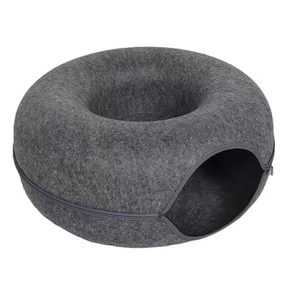 Felt Donut Bed for Cats House With Breather Hole