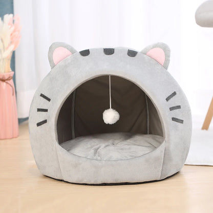 Super Cat Bed Warm Pet House Kitten Cave Cushion