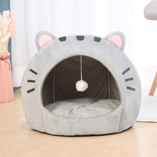 Super Cat Bed Warm Pet House Kitten Cave Cushion