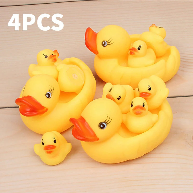 4PCS Cute Duck Baby Bath Toys Little Yellow Duck