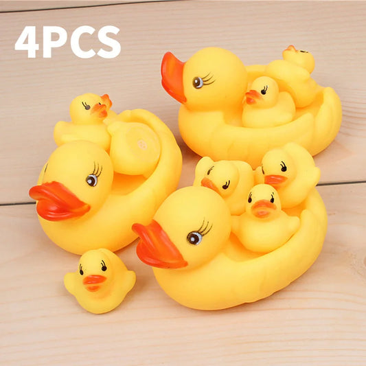 4PCS Cute Duck Baby Bath Toys Little Yellow Duck