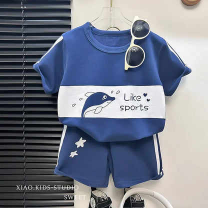 Kids Clothes Cotton Set Short Sleeve Suit Baby Girls