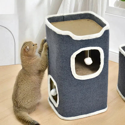 3-tiers Cat Bed Pet House Covered Cave with soft