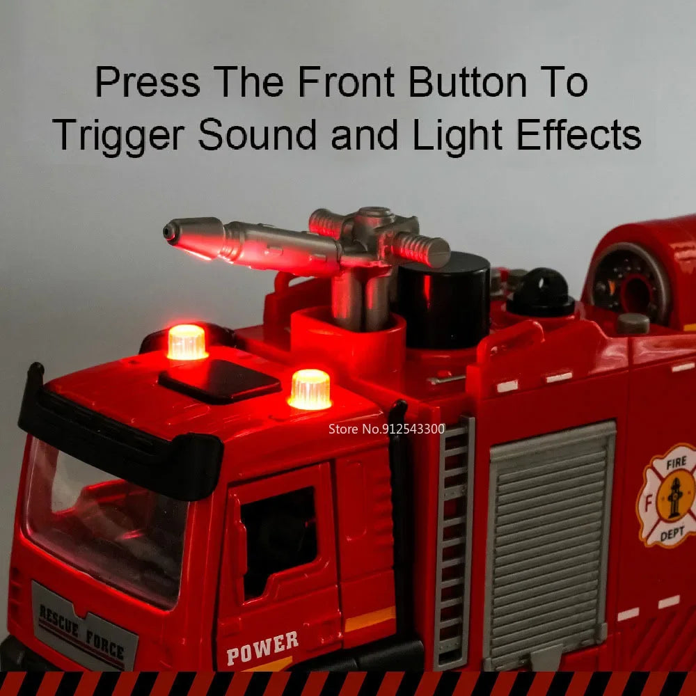 1:32 Scale Water Spray Fire Truck Model Ladder Trucks