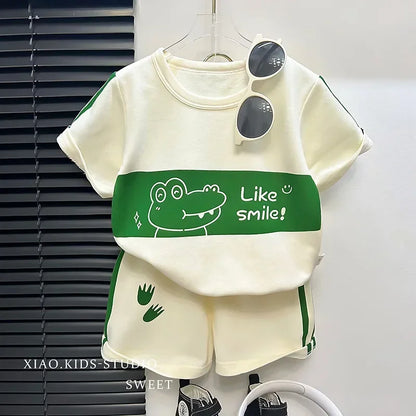 Kids Clothes Cotton Set Short Sleeve Suit Baby Girls