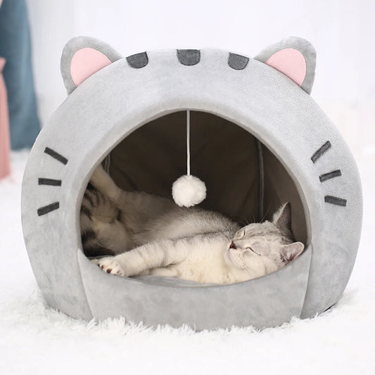 Super Cat Bed Warm Pet House Kitten Cave Cushion