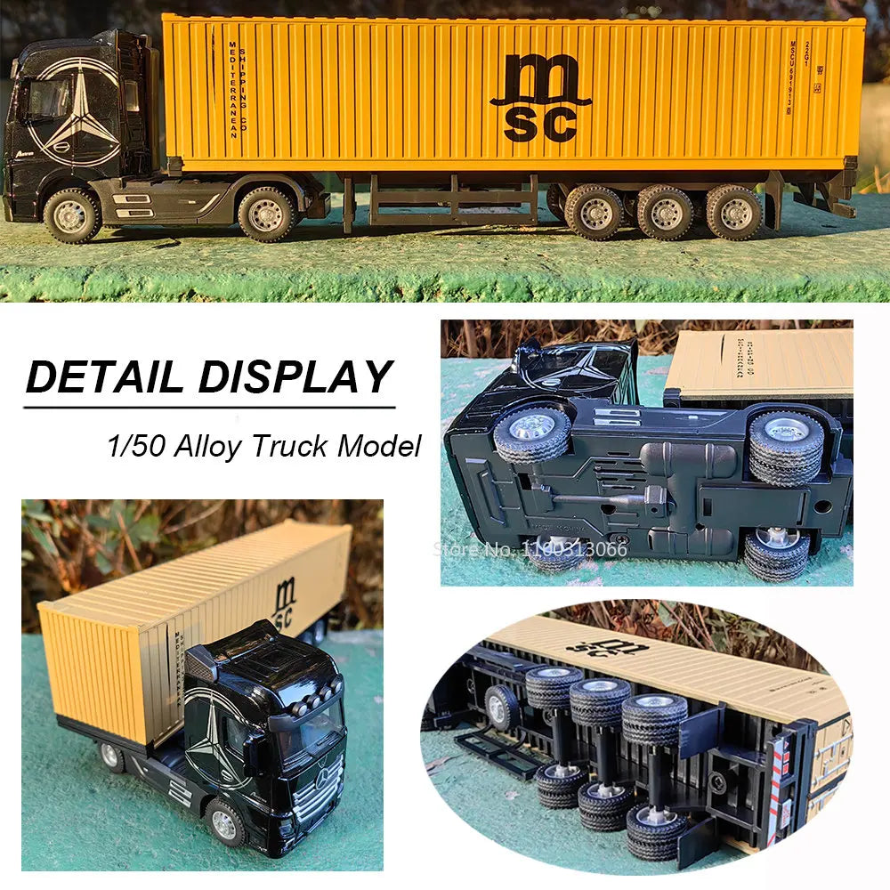 1:50 Large Diecast Alloy Truck Car Model Toys Container