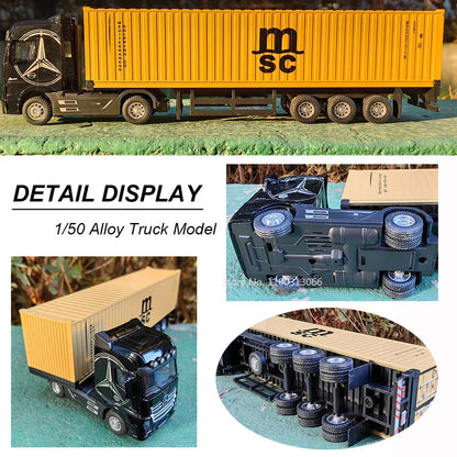 1:50 Large Diecast Alloy Truck Car Model Toys Container