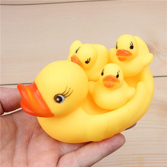 4PCS Cute Duck Baby Bath Toys Little Yellow Duck