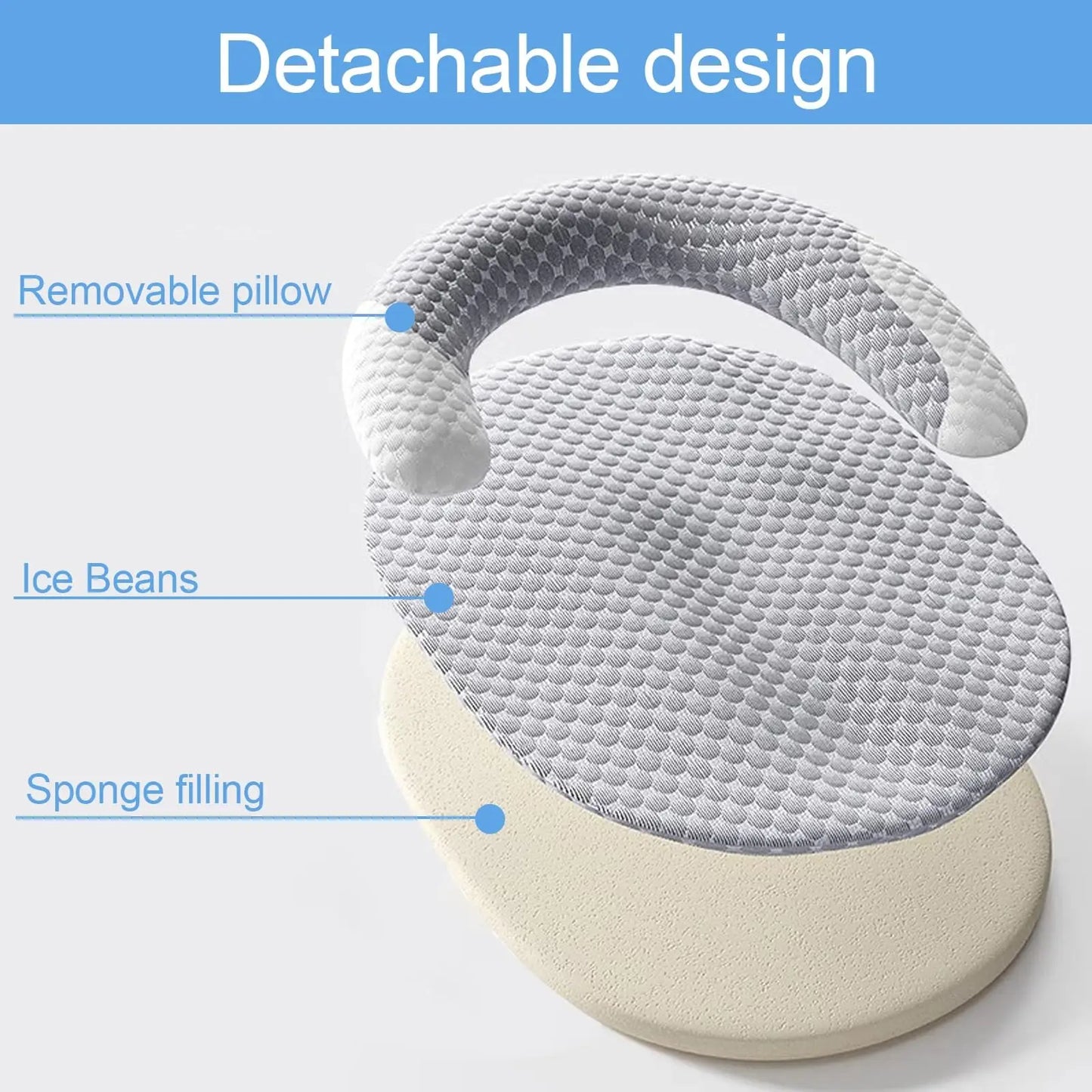 Dog Cooling Pad Mat with Pillow for Pet Puppy Cat